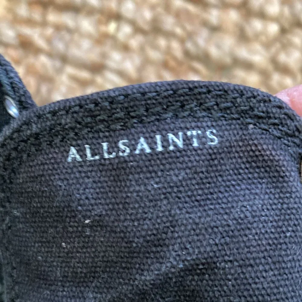 All Saints Womens Elena‎ Stamp High Top Sneaker Size 37  6.5 Black White